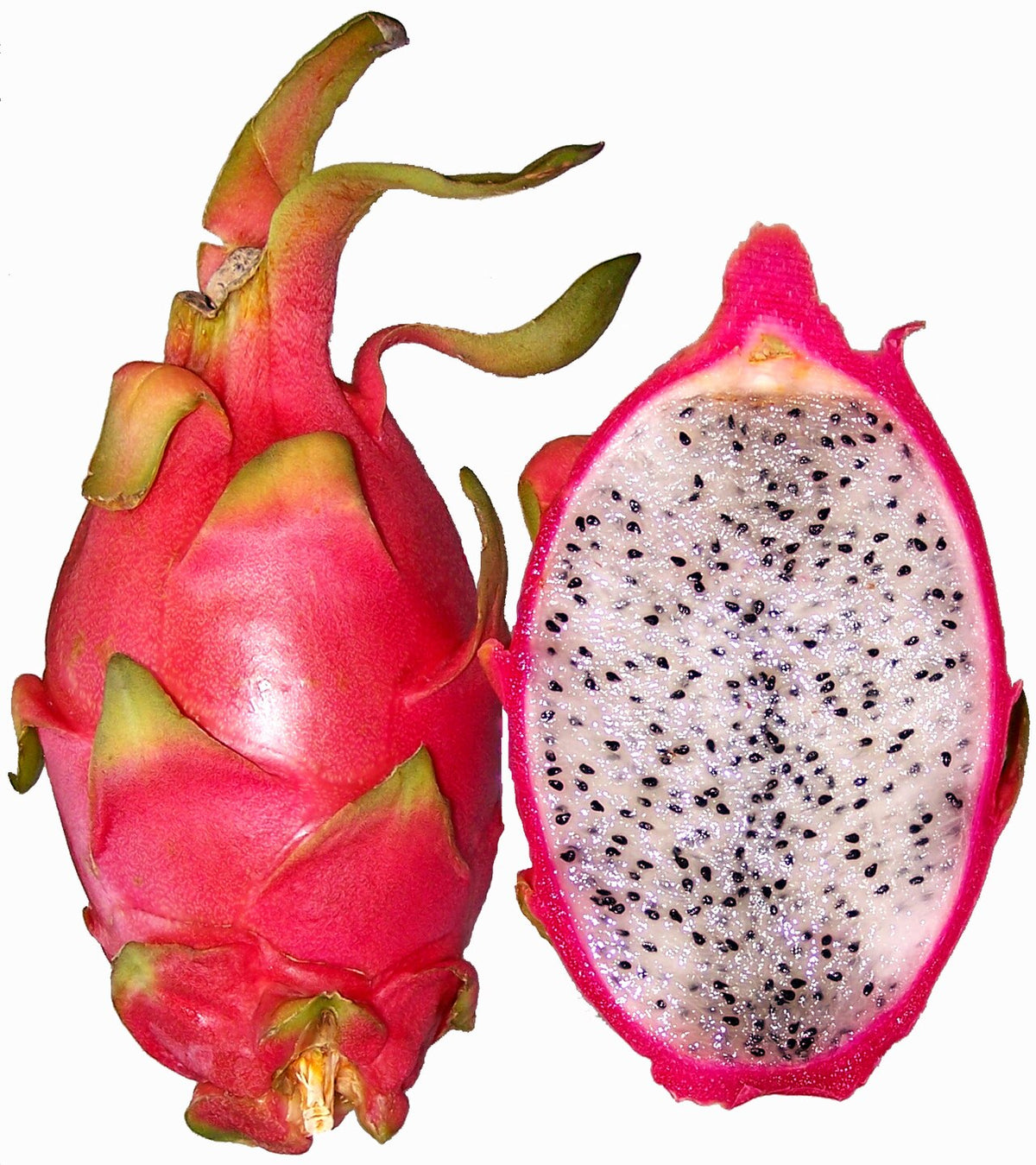 Fruit du dragon entier et ouvert